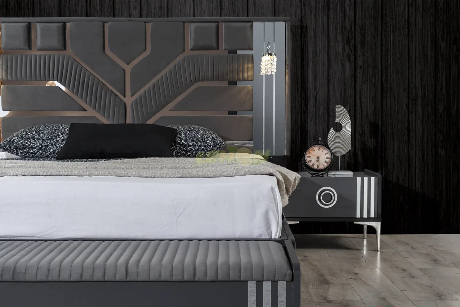 Alya Antrazit Schlafzimmer Set