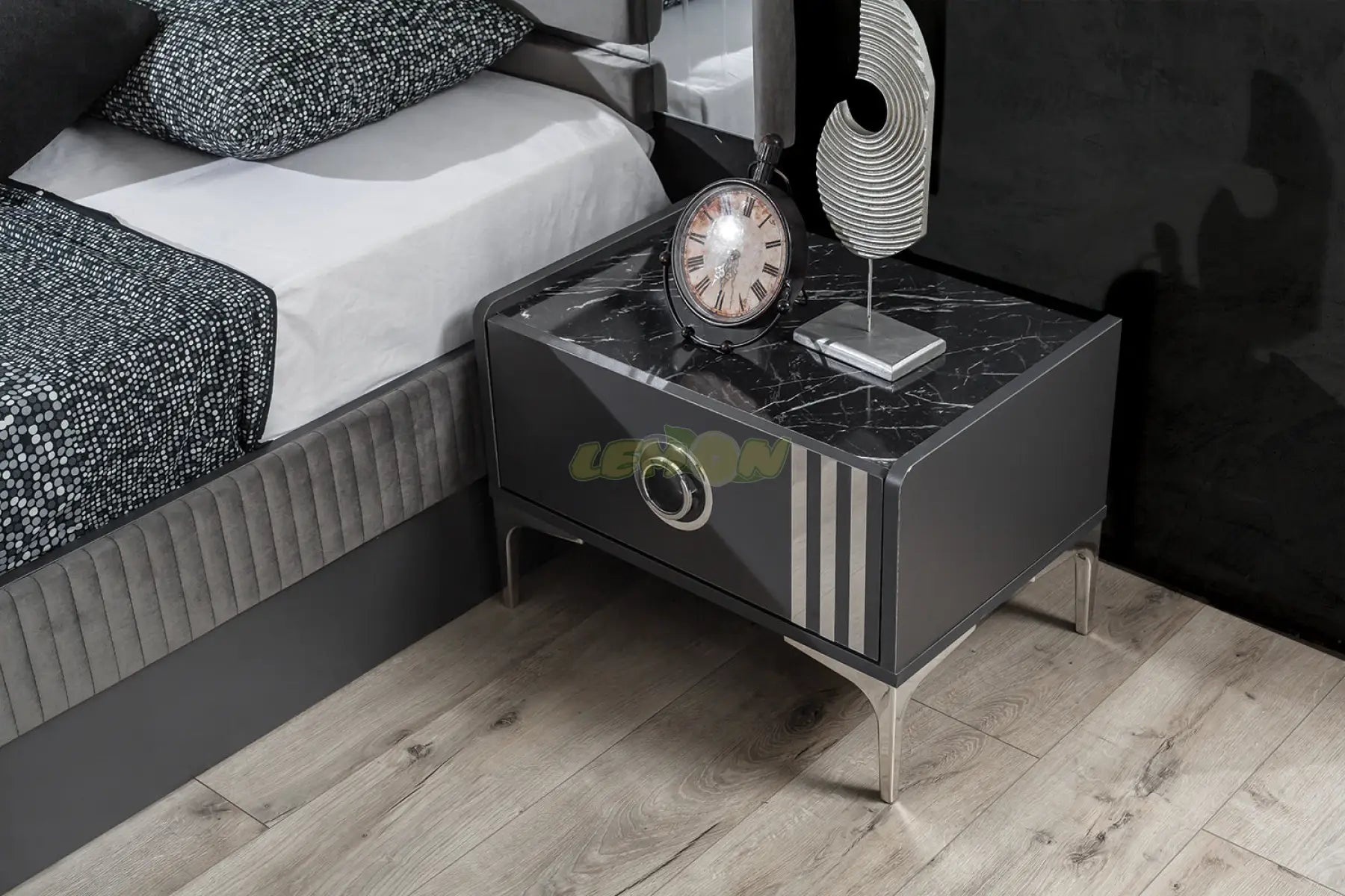 Alya Antrazit Schlafzimmer Set