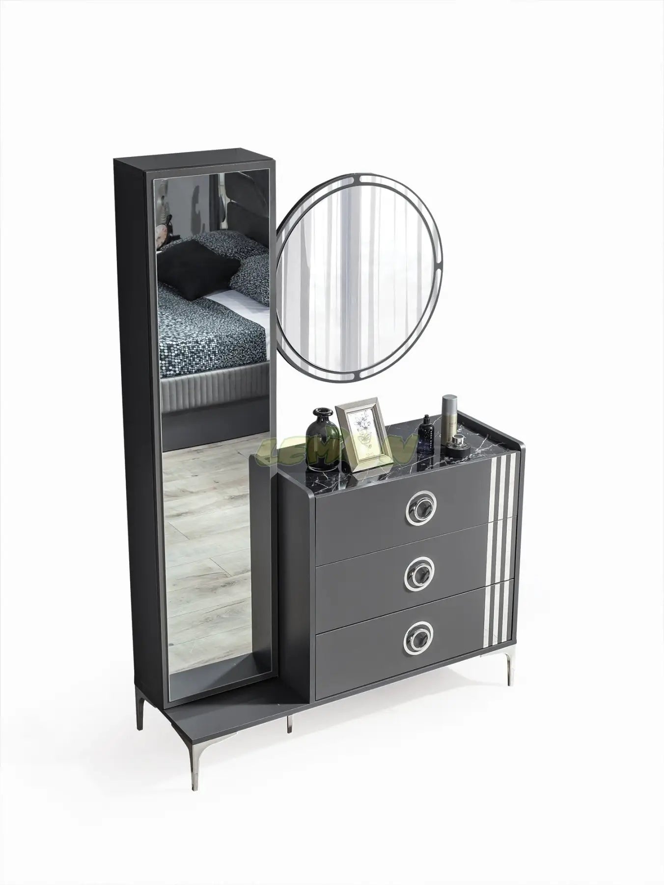 Alya Antrazit Schlafzimmer Set