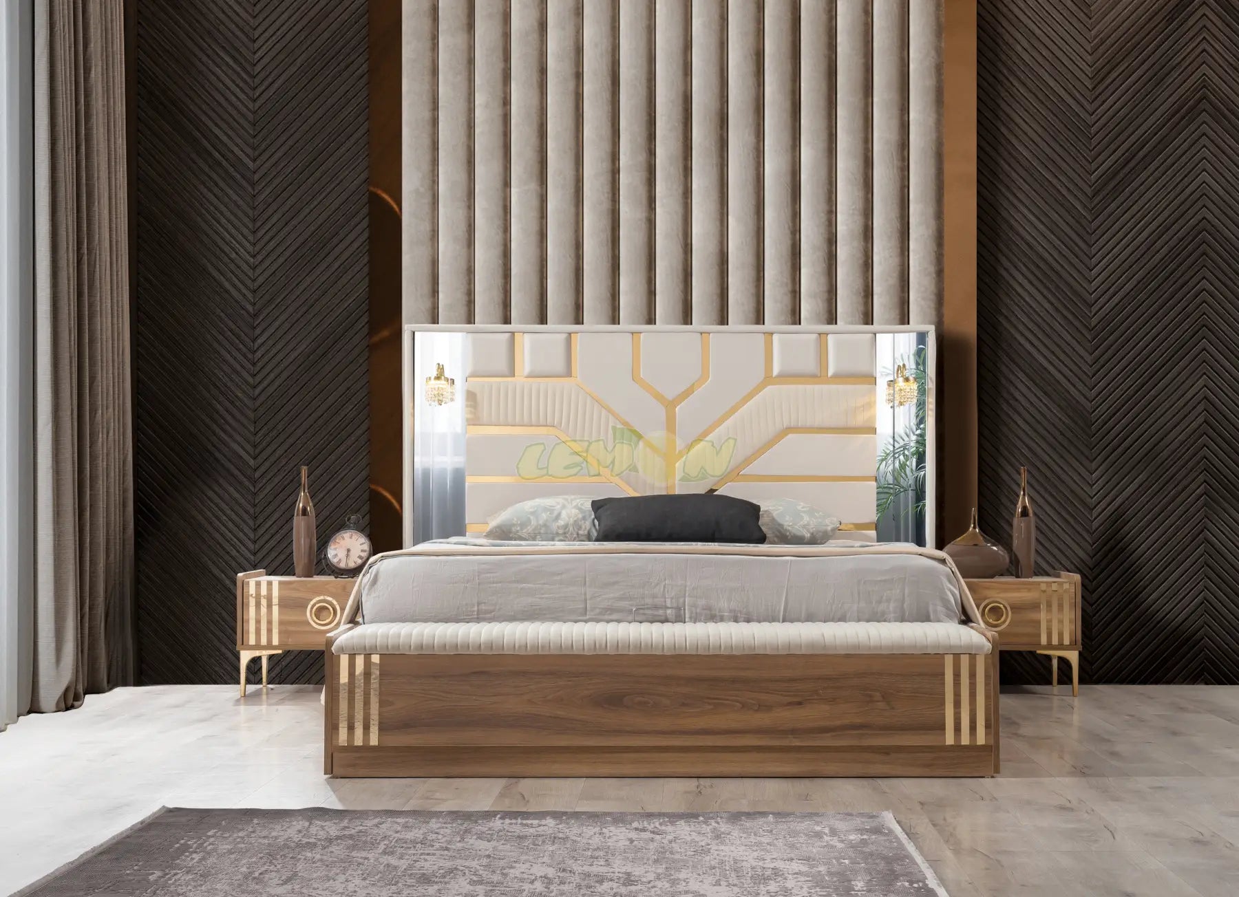 Alya Walnuss Schlafzimmer Set