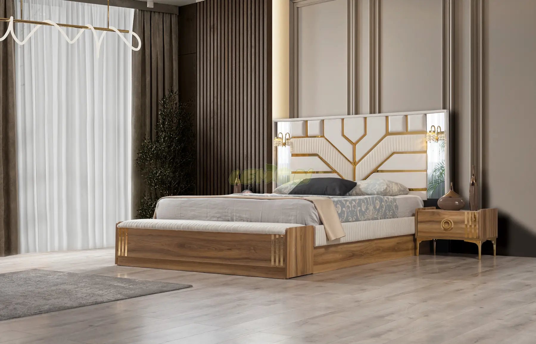 Alya Walnuss Schlafzimmer Set