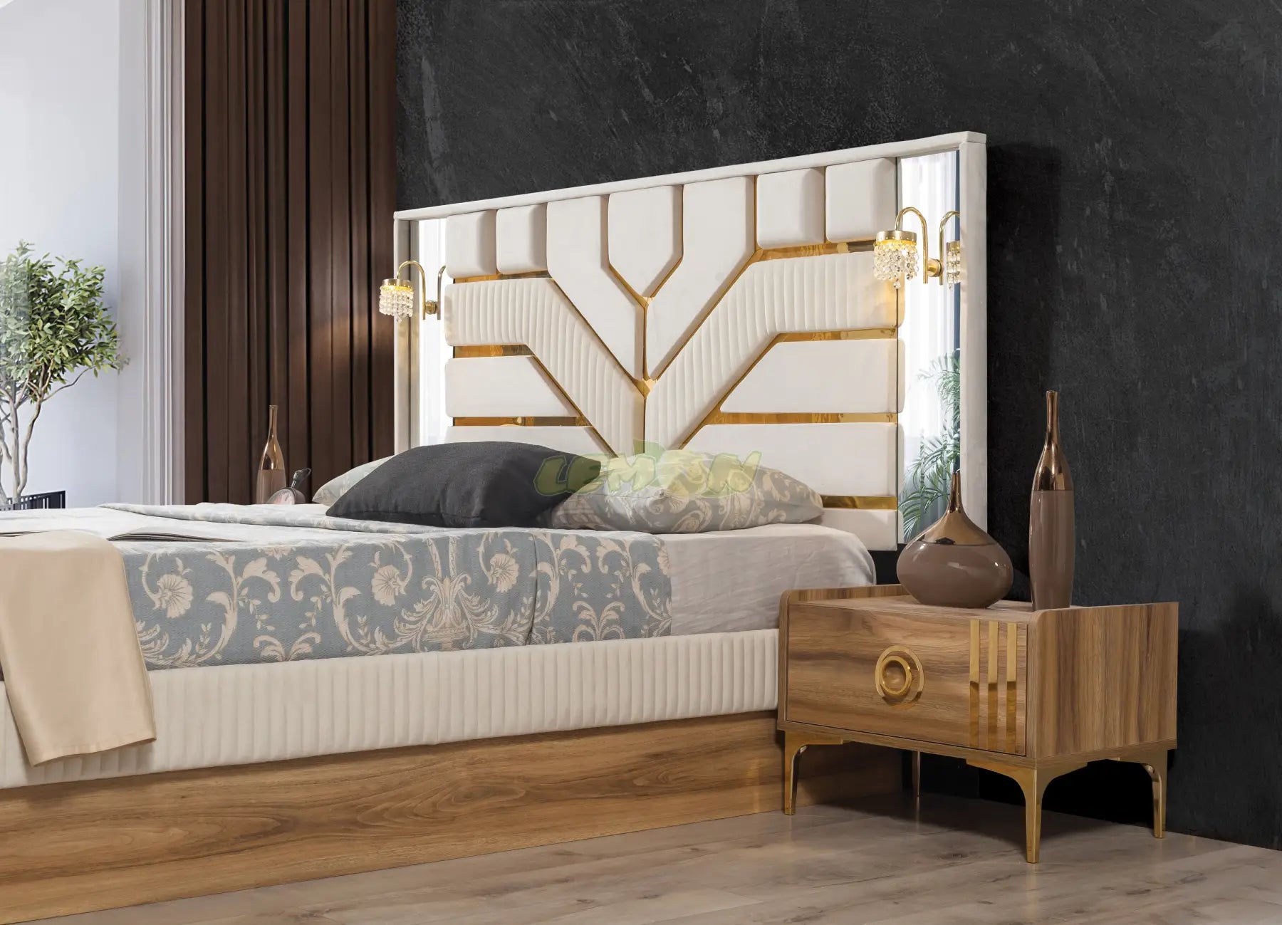 Alya Walnuss Schlafzimmer Set