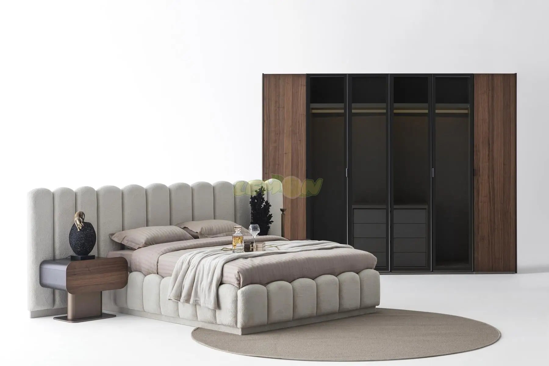 Maybach Wallnuss Schlafzimmer Set