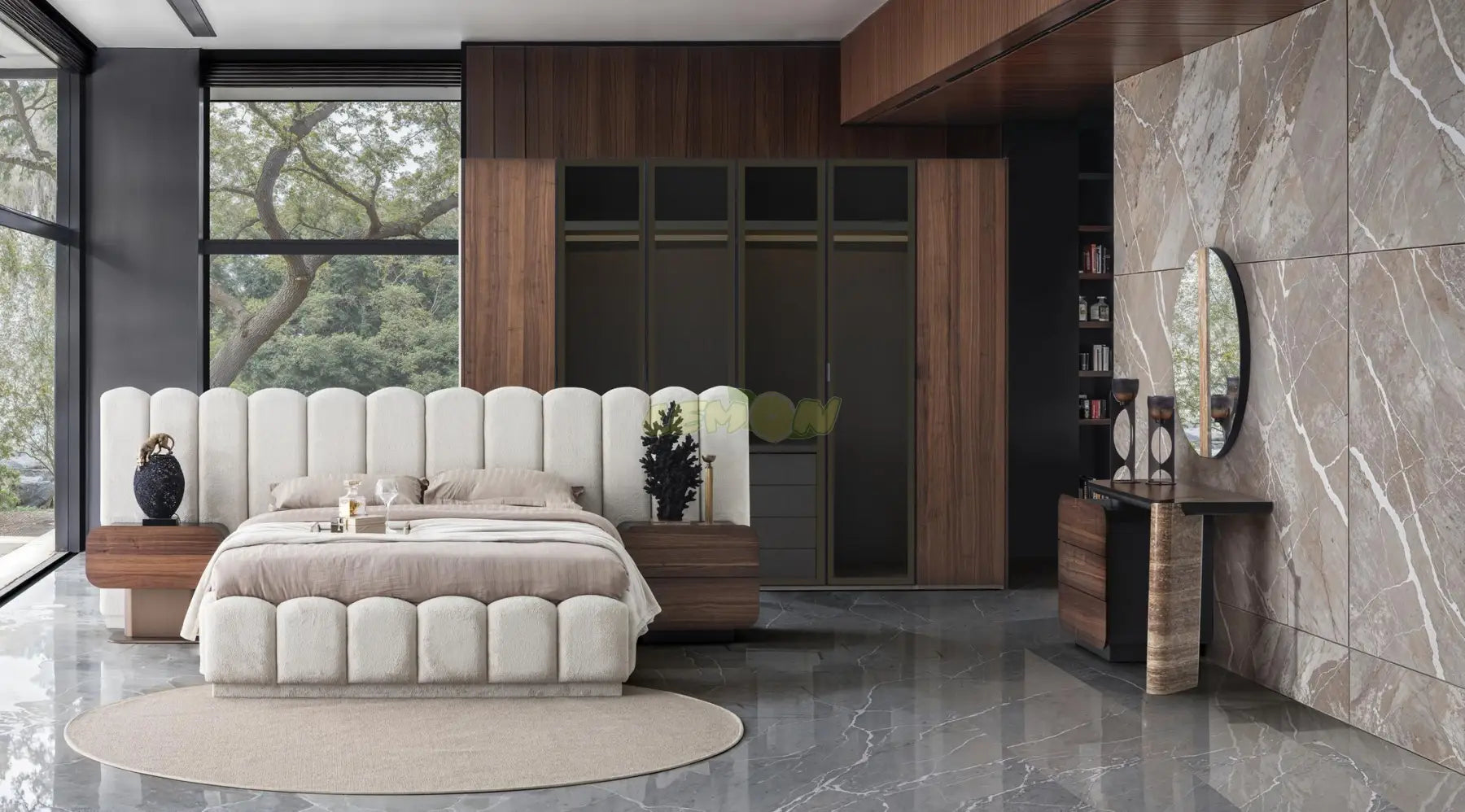 Maybach Wallnuss Schlafzimmer Set