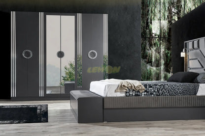 Alya Antrazit Schlafzimmer Set