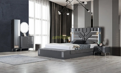 Alya Antrazit Schlafzimmer Set