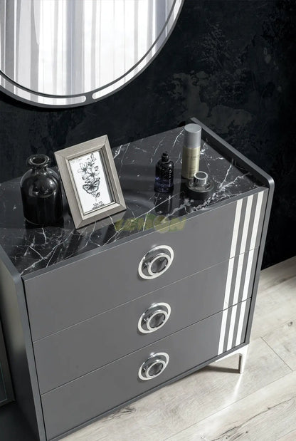 Alya Antrazit Schlafzimmer Set