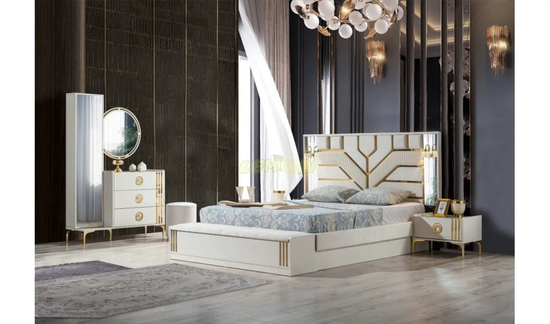 Alya Weiss Schlafzimmer Set