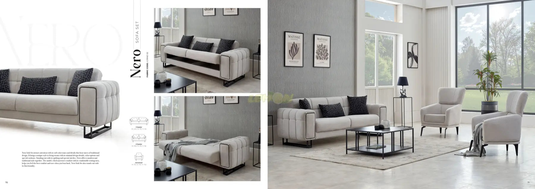 Nero Sofa Set
